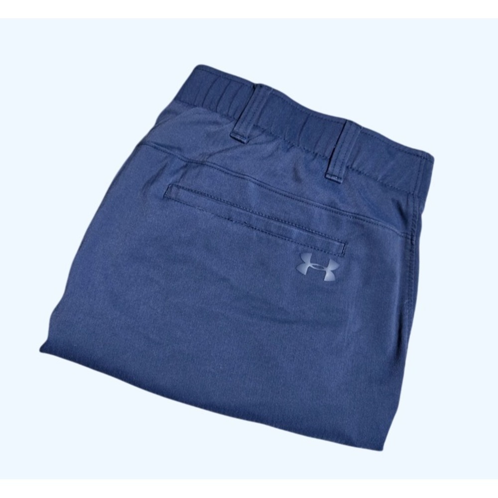Under Armour Match Play Mens Navy Blue HeatGear Golf Shorts Size 40 Flat Front